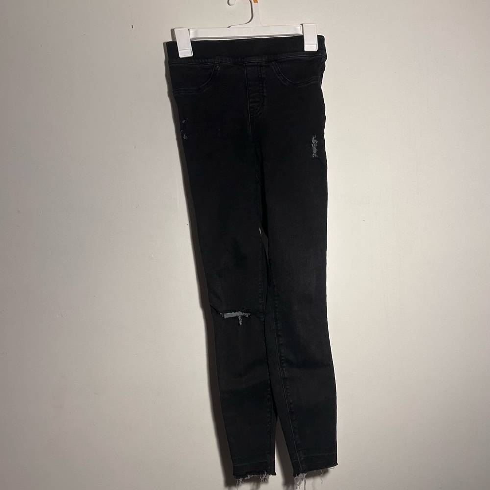 Spanx Distressed Ankle Skinny Jeans in Vintage Black Size XS - Picture 3 of 4